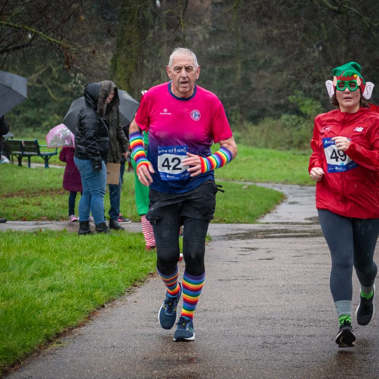 A man and woman jogging together