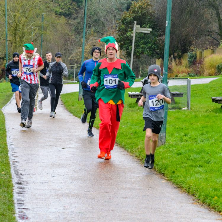 Group of people running